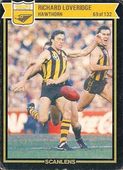 1987 Scanlens VFL #69 Richard Loveridge Front